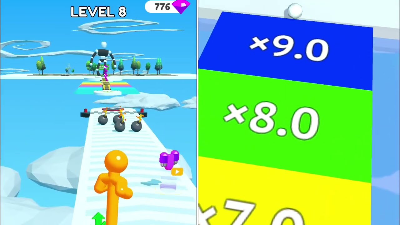 Tall Man Run vs Snow Race All Levels Walkthrough Gameplay #tallmanrunmaxlevel