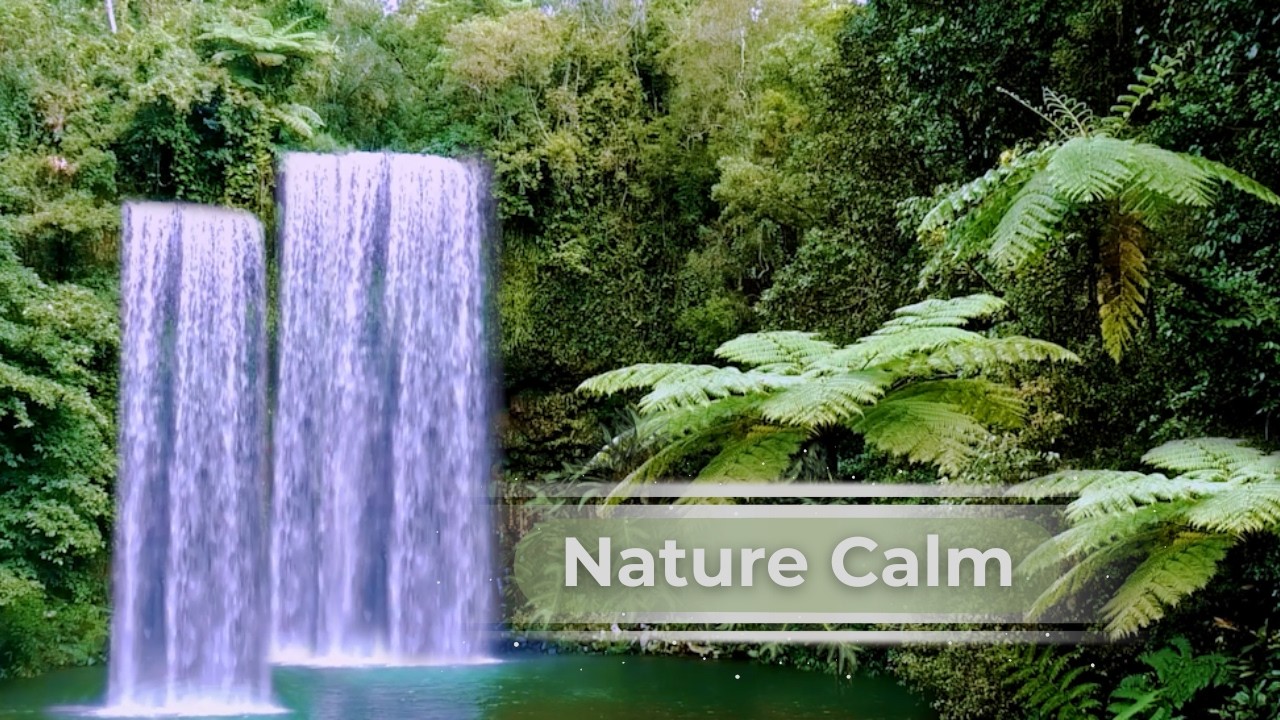 Forest Waterfall Ambience 🌿Calm Nature Sounds & Gentle Music for Relaxation, Sleep & Focus (3 Hours)