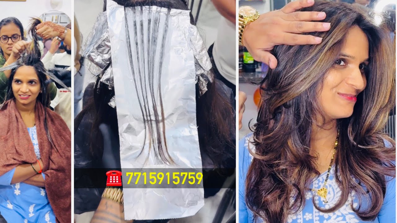 How to chocolate gold global with highlights / hair stylish Rohit Academy ￼