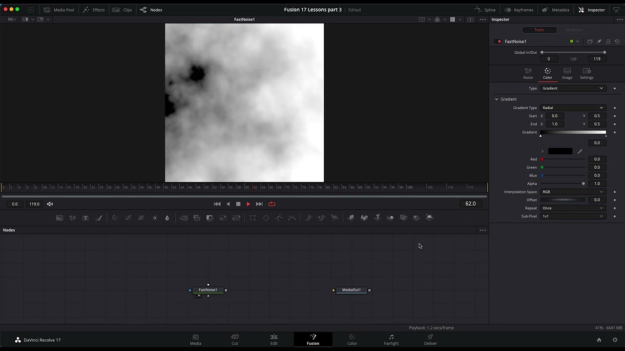 DaVinci Resolve 17 FUSION - SMOKE EFFECT / FAST NOISE