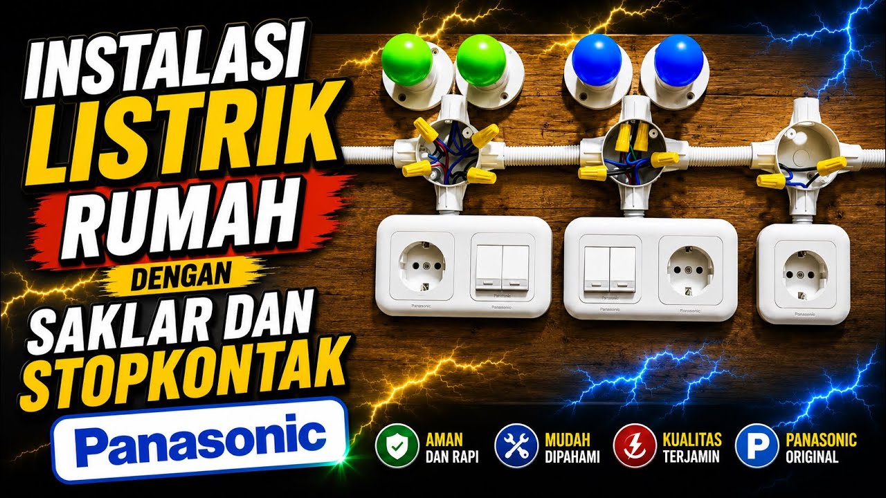 Pemasangan Instalasi Rumah Dengan Saklar dan Stop Kontak Panasonic