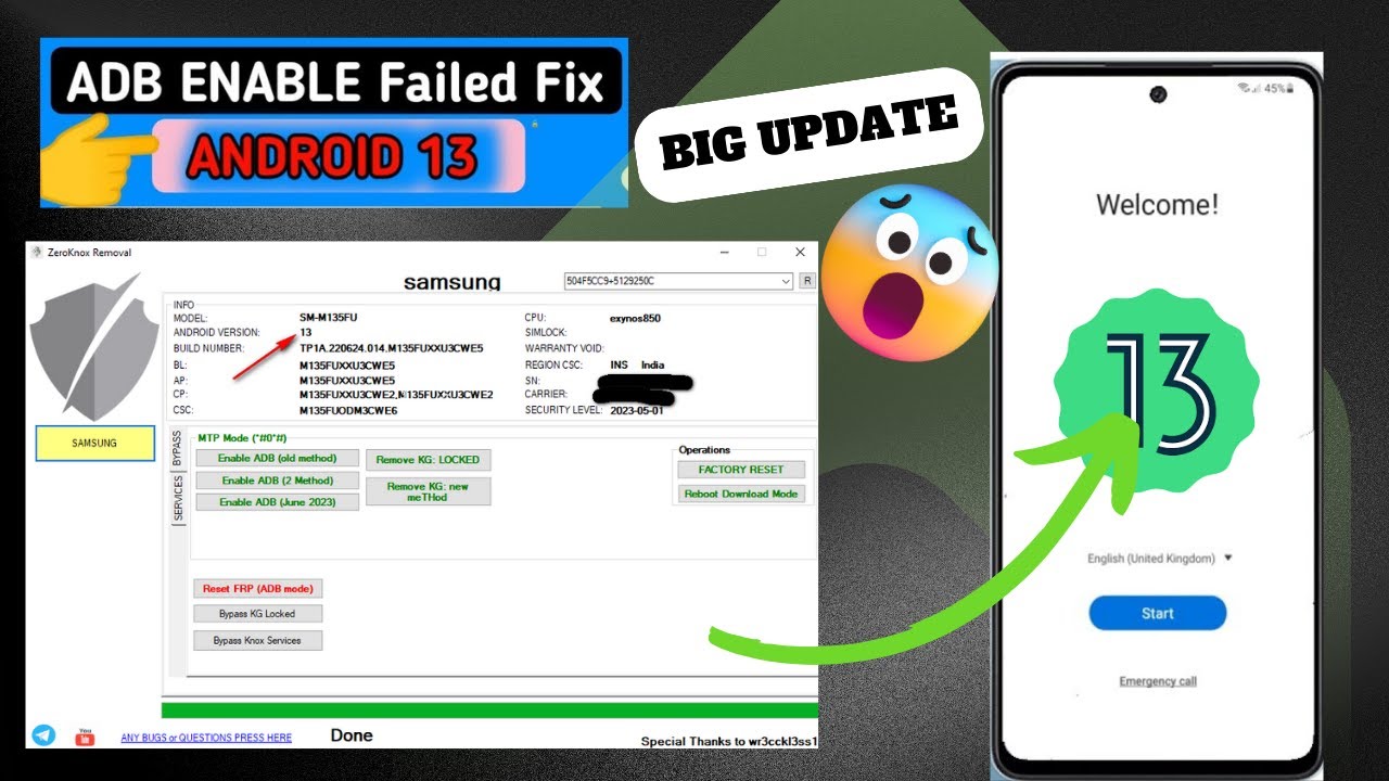 Frp Unlock Samsung Android 13 || Samsung New Frp Unlock Tool 2023 || ZeroKnox FRP TOOL