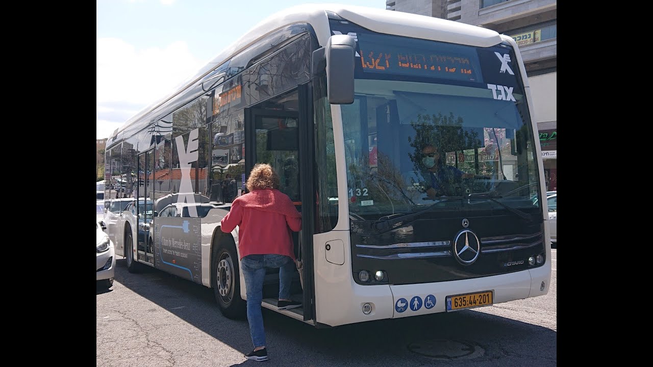 635-44-201 אגד - מרצדס סיטארו חשמלי ניסיוני - נסיעה בקו 123 בחיפה