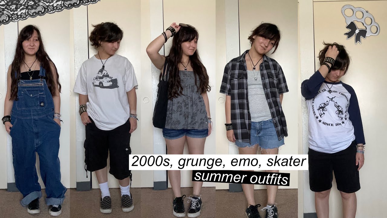 spring summer outfits ★ thrifted 2000s 2010s grunge emo skater scene y2k alternative