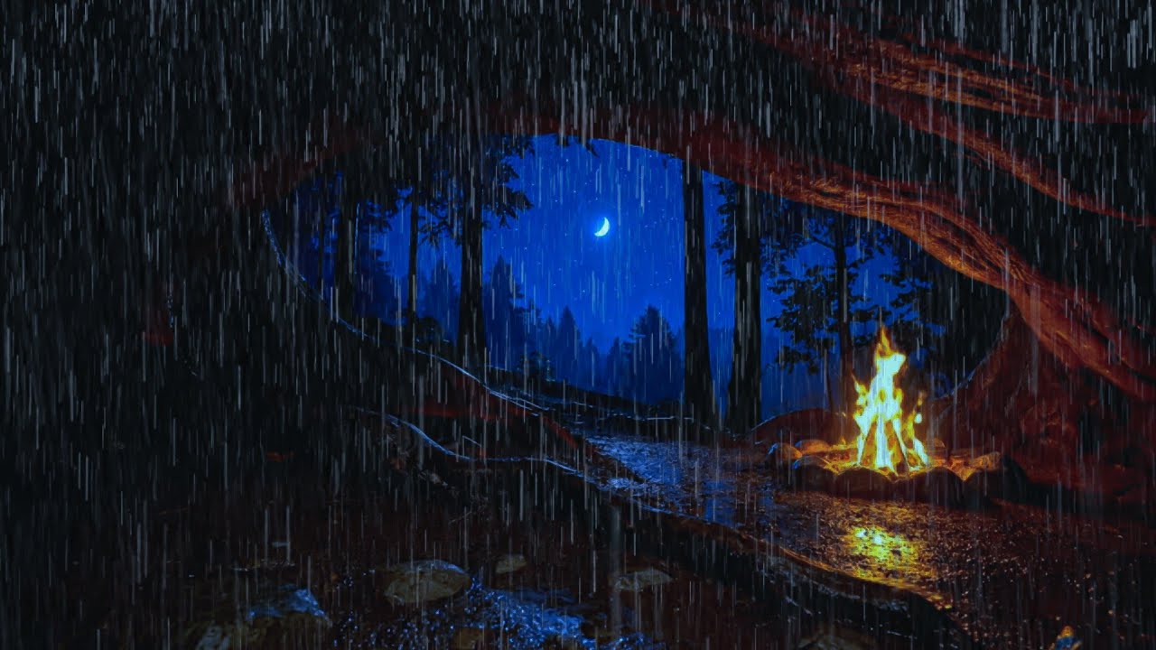 Quiet Rain in the Silent Forest at Night 🌲 Gentle Forest Rain to Fall Asleep Fast
