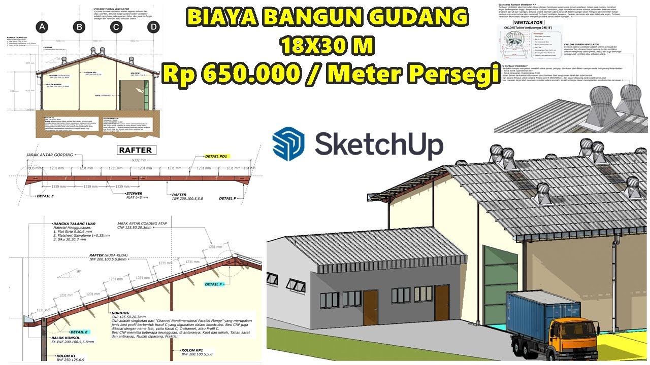 BIAYA BANGUN GUDANG Rp 650.000 /Meter Persegi