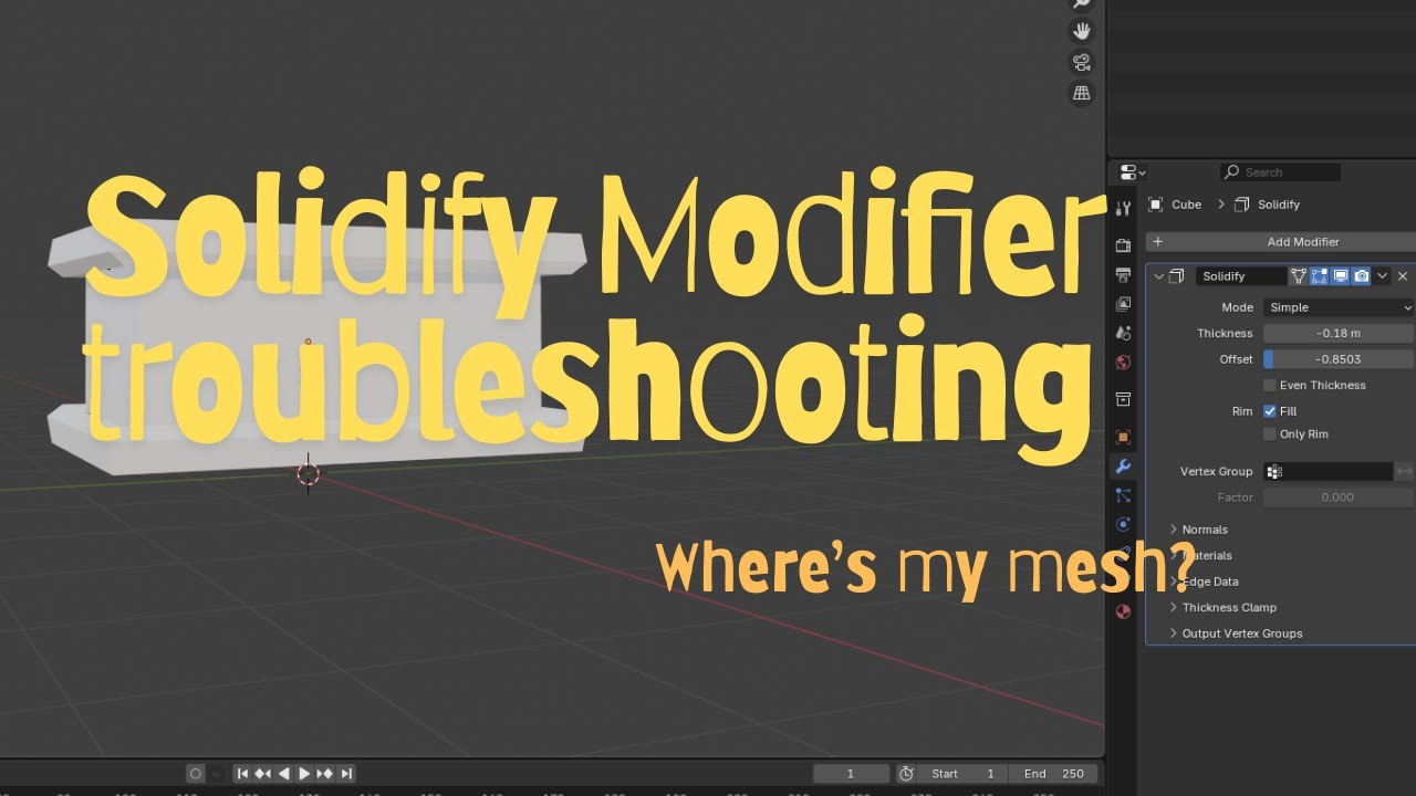 Troubleshooting the solidify modifier (Blender Beginner tip)