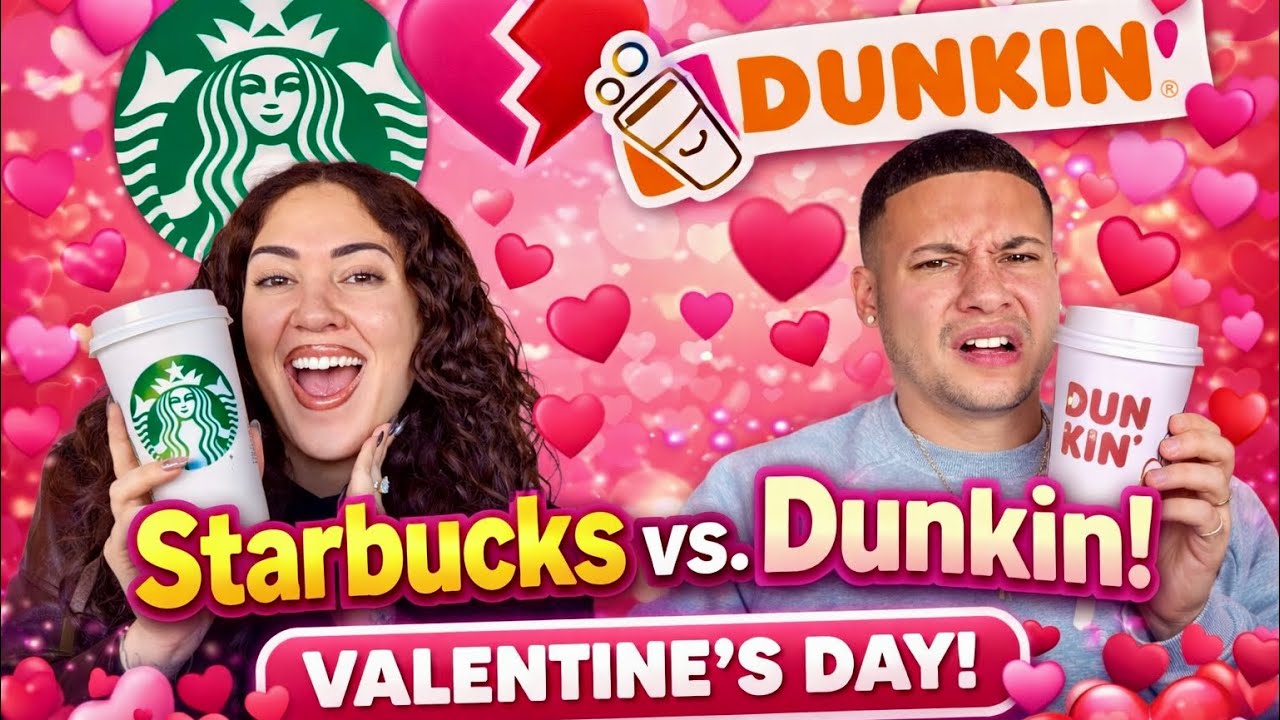 Trying Dunkin Vs Starbucks Valentines Day Menu Items!