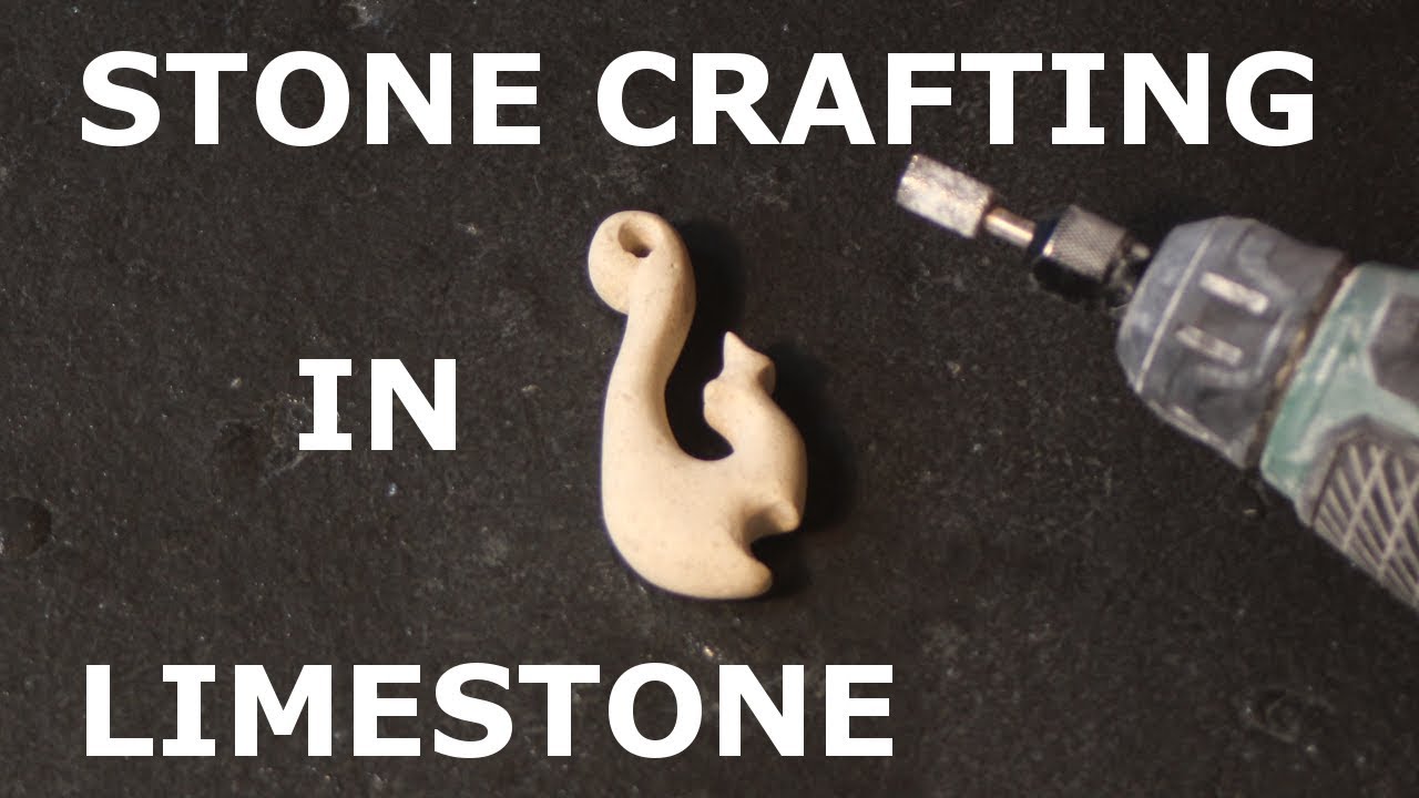 Carving a Maori style hook from limestone using the Parkside cordless rotary tool