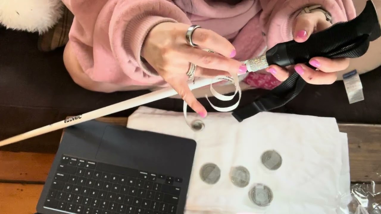 DIY Bedazzled Ski Poles ✨ How to Make Sparkly Ski Poles with Glitter Tape | Easy Ski Glow-Up