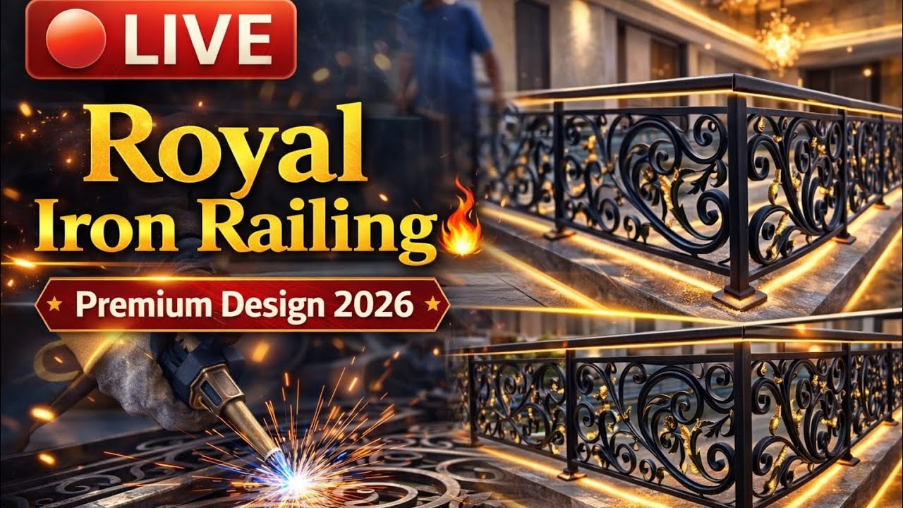 शाही लोहे की रेलिंग बन रही है | प्रीमियम डिजाइन 2026 #railingdesign #ironman #ironwork 