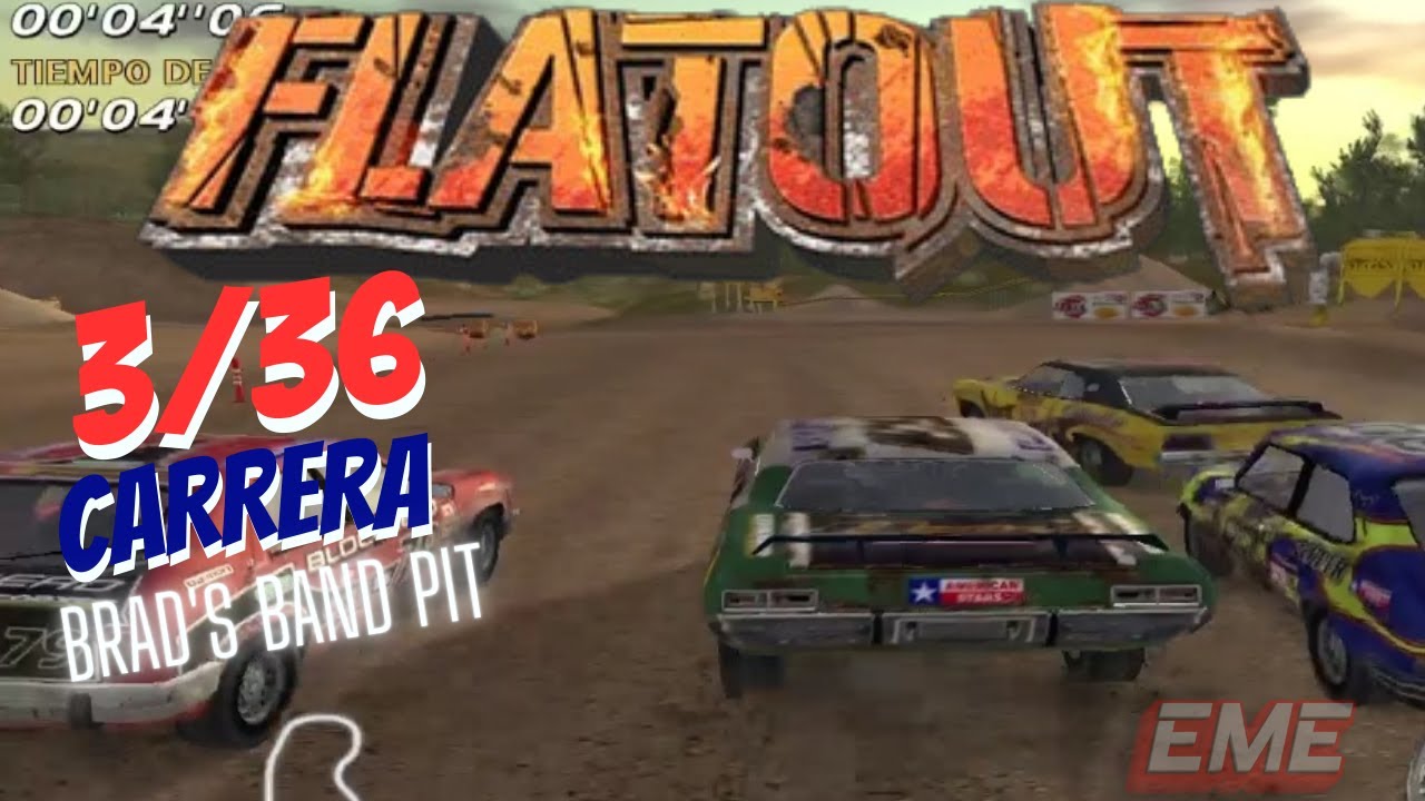 FlatOut 1 Para Pc Carrera 3-36  Circuito BRAD'S Band Pit - Jugando Con Teclado (Juegos Retro) Games