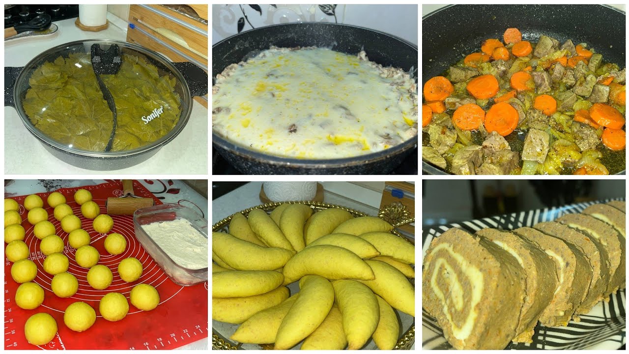 In the kitchen all day.Ciyər paşteti etdim. Banan peçenyəsi hazırladım.Yarpaq dolması bişirdim. 