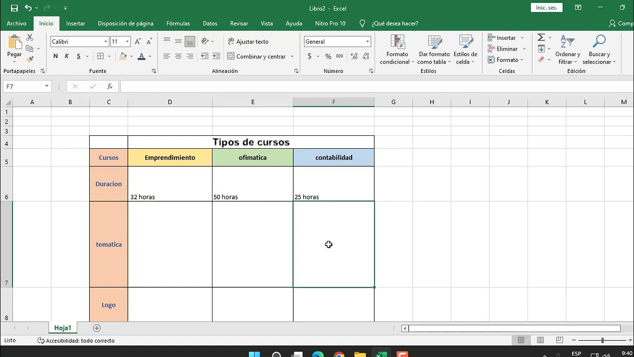 Tabla Comparativa en Excel