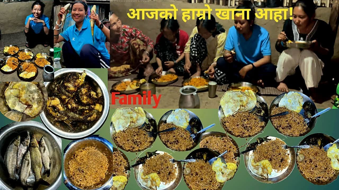 Current noodle 🍜 fish🎣 🥚 egg. Mukbang dherae paxi AAha Kati Mitho all family @Ranavlog2000 