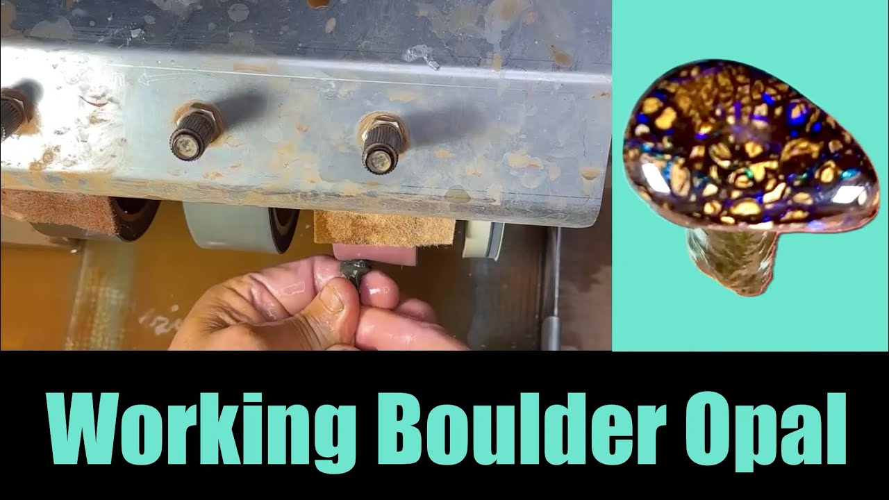 Cabbing Australian Boulder Opal #australianopal  #queensland #lapidary 