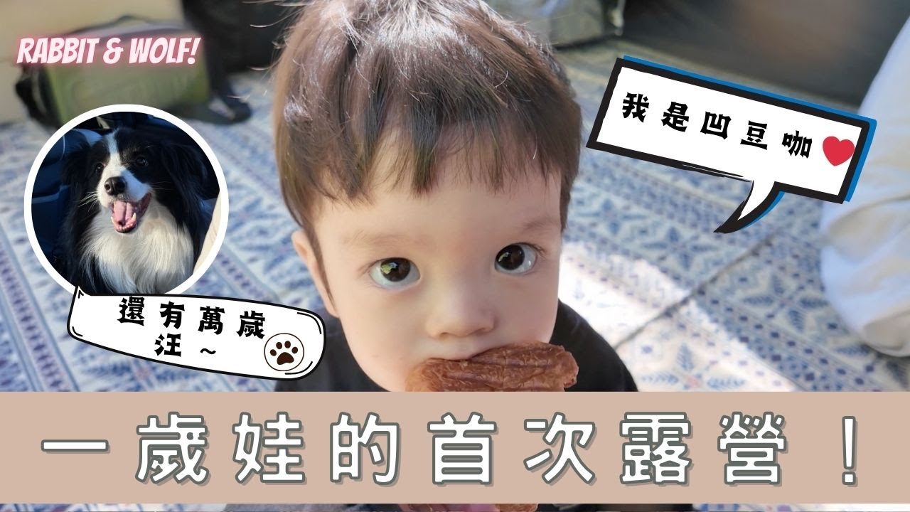 一歲娃的首次露營｜狗狗與寶寶的組合太可愛！｜兔女狼