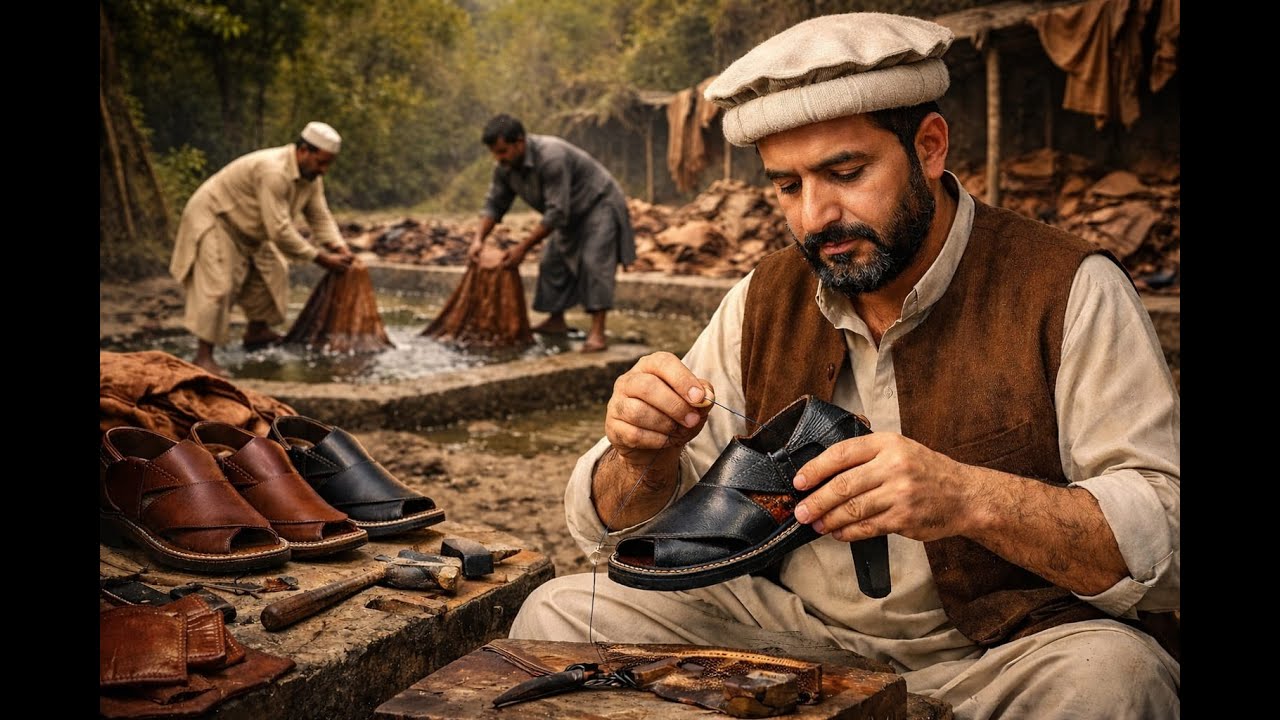 How Handmade Premium Peshawari Sandals Are Made | Traditional Sandal Crafting Process in pakistan