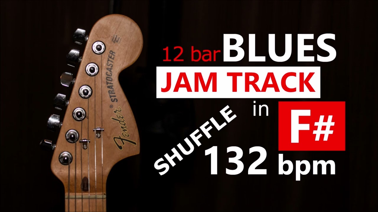 Blues Backing Track in F# - Shuffle (12 bar, 132 bpm)