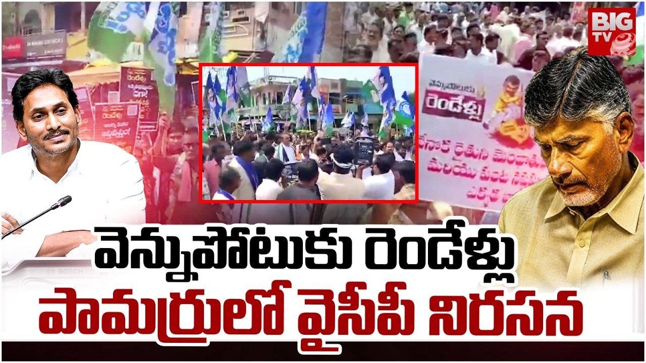 YCP Protest Against Chadrababu 2 Years Governance | YCP Protest In Pamarru | TDP VS YCP | BIG TV