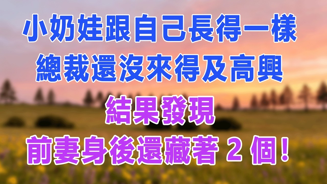 小奶娃跟自己長得一樣，總裁還沒來得及高興，結果發現，前妻身後還藏著2個！#愛情故事 #白月光 #幸福人生