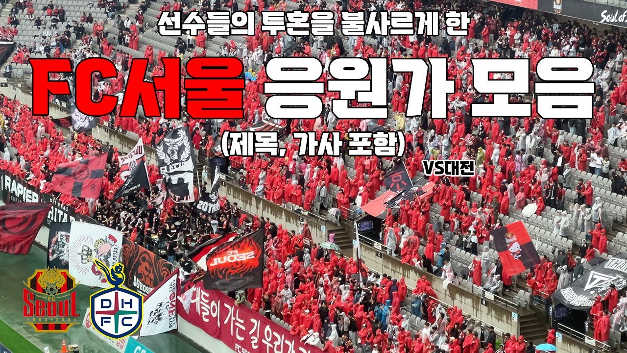 FC서울 응원가 모음(제목, 가사 포함) vs 대전하나시티즌 250413 | 4K 영상