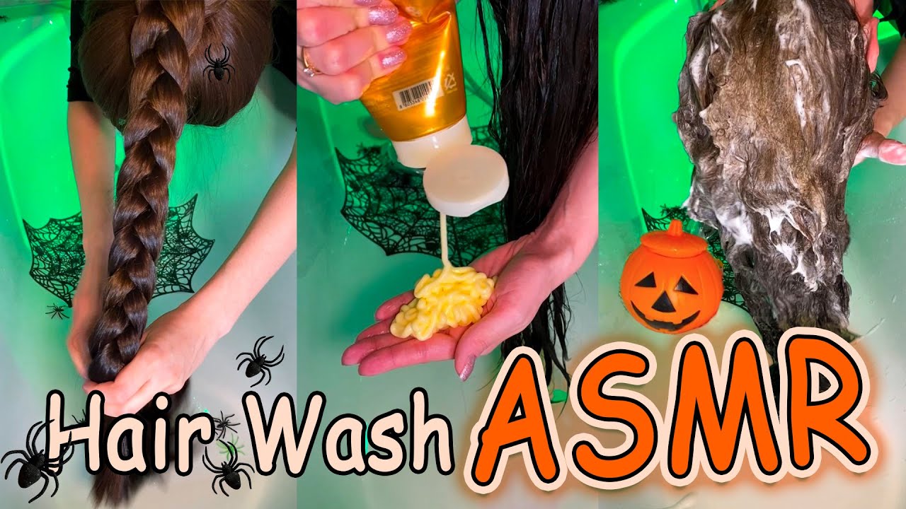 ASMR Hair Wash Day | Halloween Vibes 🎃
