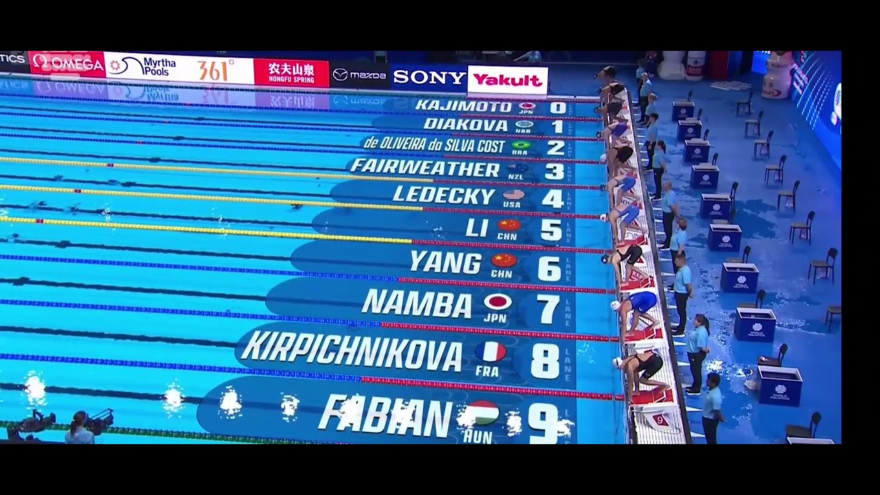 New Zealand's Erika Fairweather, the defending World Champion, false starts in the 400 free