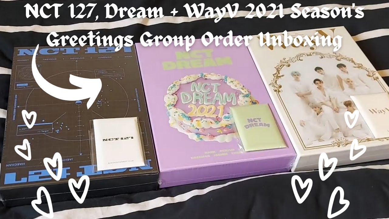 nct 127, dream + wayv 2021 season's greetings (group order sorting + go manager tips)