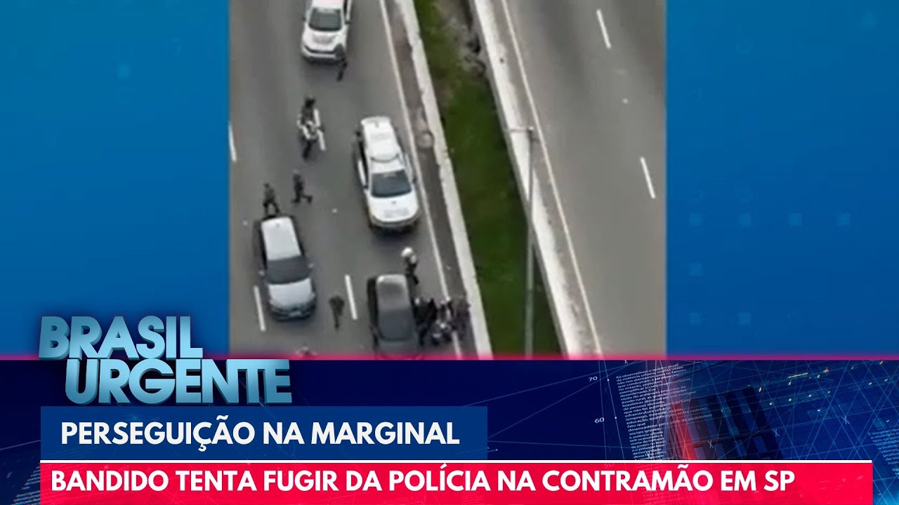 Bandido tenta fugir da polícia e vai até na contramão | Brasil Urgente