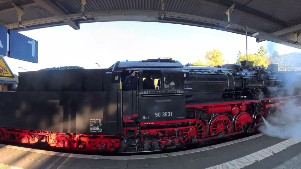 Sonderfahrt der Dampflok 50 3501 von Meiningen nach Katzhütte, Bahnhof Suhl