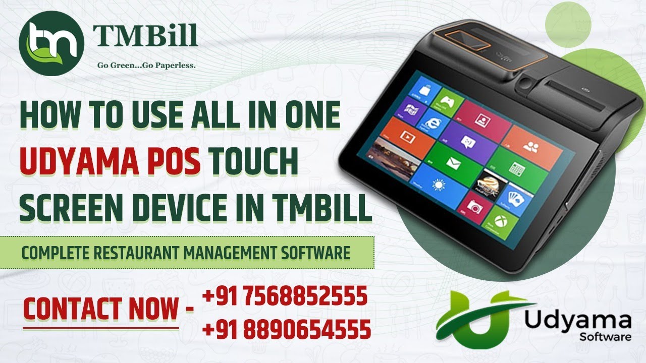 All in One Touch POS for Restaurant & Cafe | Touch POS | +91 9075444888 | TMBill POS