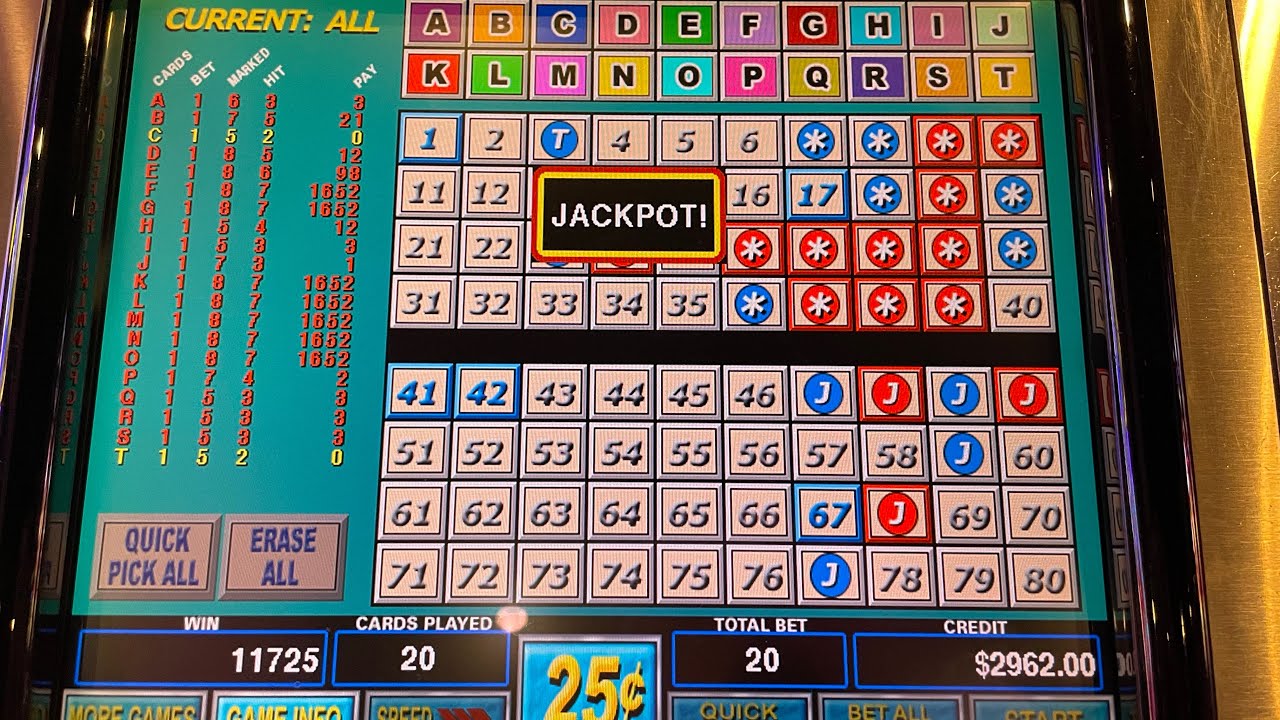 Jackpot Hand Pay Multicard Keno $.25 Denom $5 Bets #kenonation