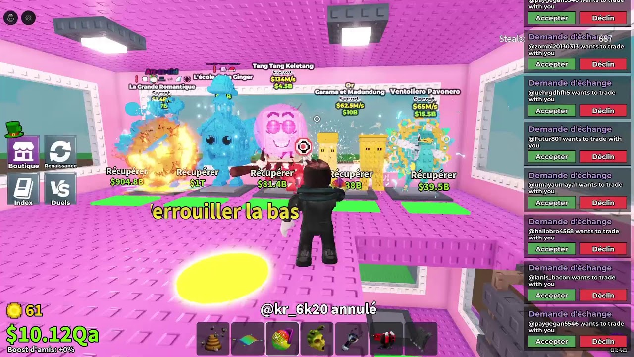 LIVE Tread steal a brainrot, index et recrutement pour la french