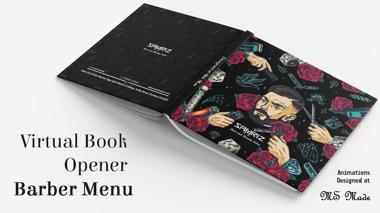 Trend 2022 Menu Design | Service Menu Barber | Animation Book Opener Adobe After Effect | MS Made