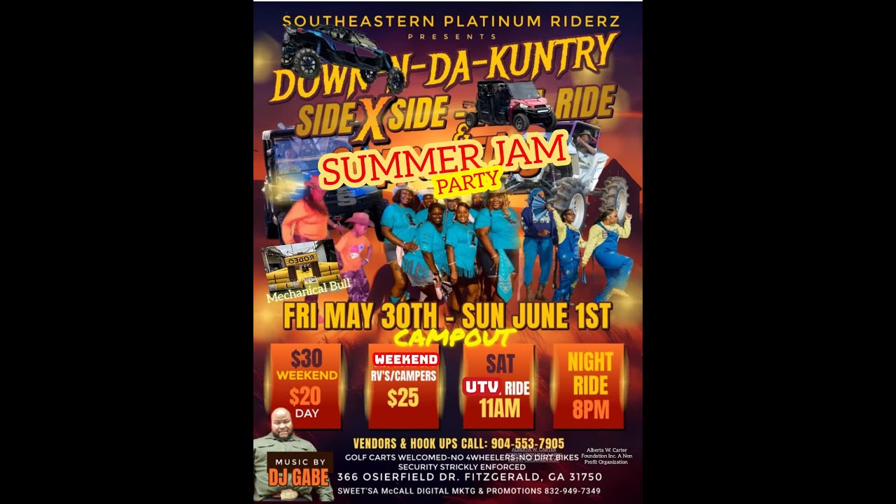 Down In The Country SxS Ride and Summer Jam Party- Fitzgerald, GA