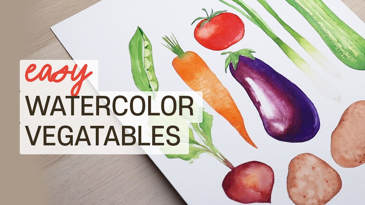 Easy Watercolour Vegetables!