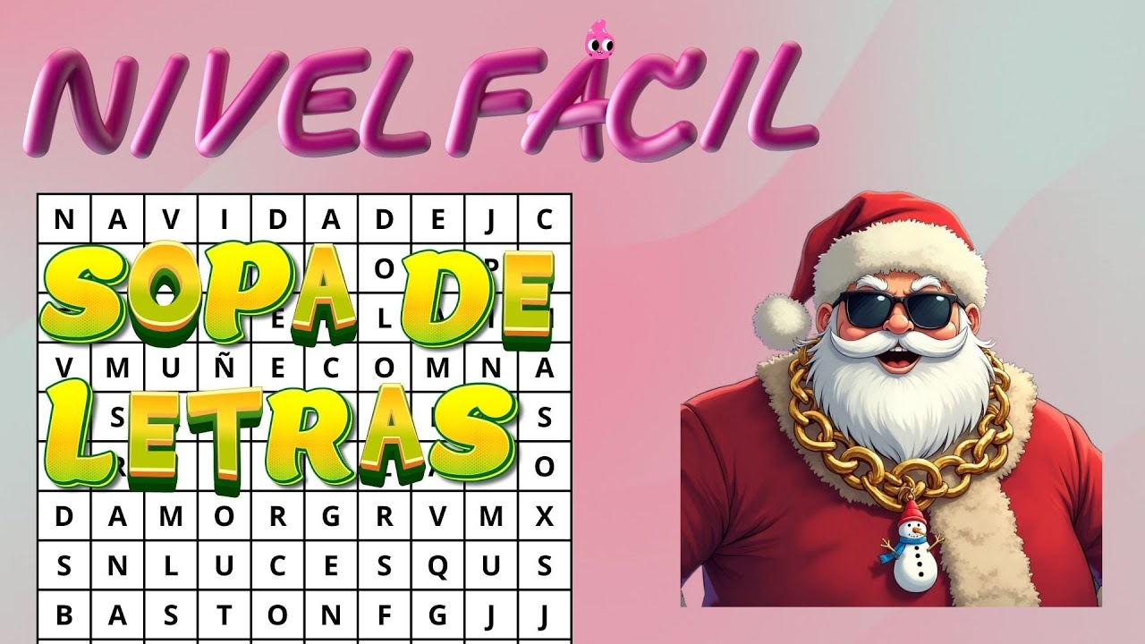 💡 ¿Puedes encontrar las 15 palabras?. Nivel fácil | RETO Sopa de Letras Navideña 🎄