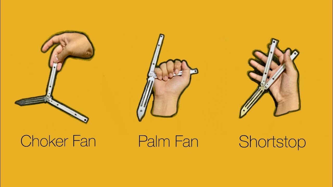 Choker Fan, Palm Fan & Shortstop | Butterfly Knife Balisong Tutorial