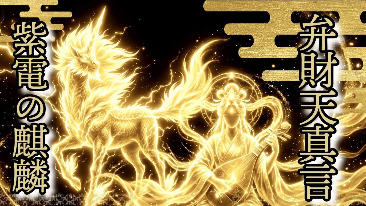 【紫電の麒麟】強力すぎにつき注意⚡️ 弁財天の妙音と雷光の角が金運を底上げする！停滞を雷撃で貫く覚醒の波動【高額当選・商売繁盛・一攫千金】