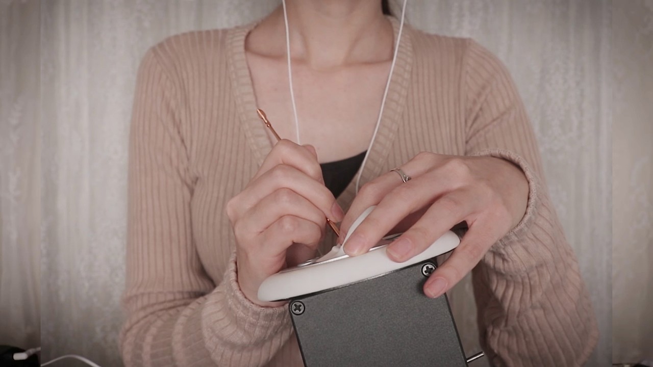 ASMR 걸려있는 귀지 노골적으로 긁어내는 귀청소 (노토킹)