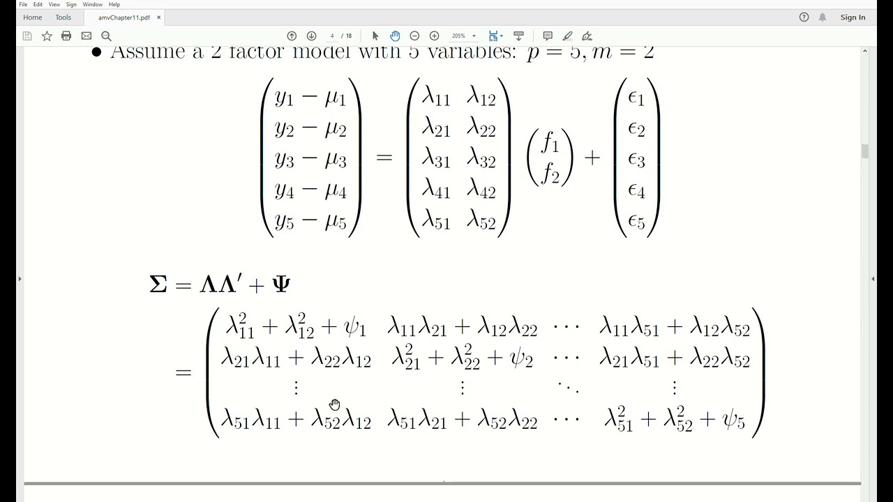 amv54 - Orthogonal Factor Model in Factor Analyses