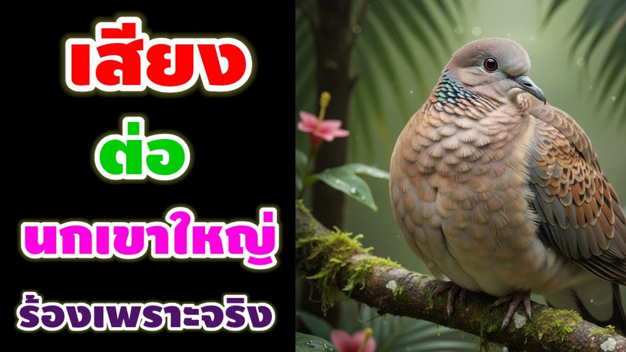 เสียงนกเขาใหญ่ร้องเพลงเพราะๆ ร้องเพลงอย่างเป็นธรรมชาติ ร้องเพลงหมานๆ ตามประสานก เสียงร้องดังจิ๊ดๆ