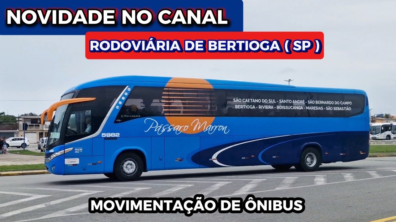 NOVIDADE E ESTRÉIA NO CANAL ! MOVIMENTO DE ÔNIBUS NA RODOVIÁRIA DE BERTIOGA ( SP )