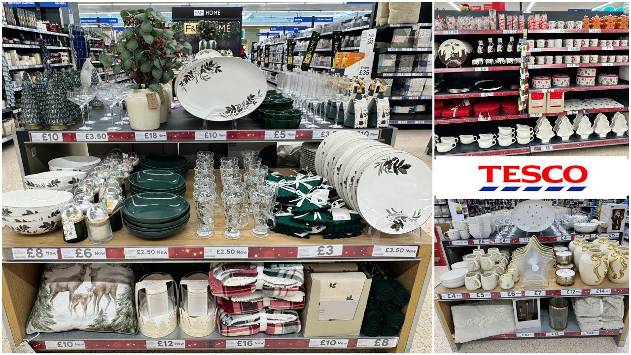 ♦️TESCO♦️CHRISTMAS COLLECTION AVAILABLE IN STORES😍DINING & KITCHEN ITEMS,HOME DECOR,CANDLES,BEDDING😍