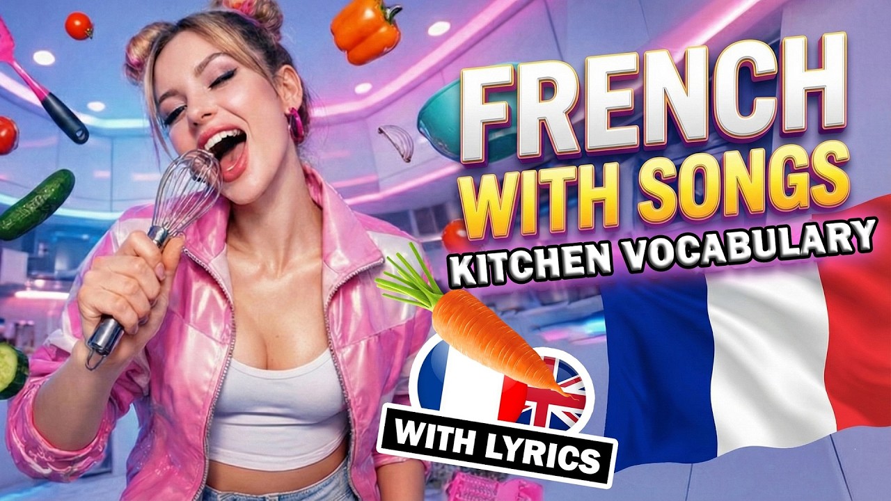 Learn French With Music | Kitchen Vocabulary | 4 Easy French Songs With Lyrics French For Beginners