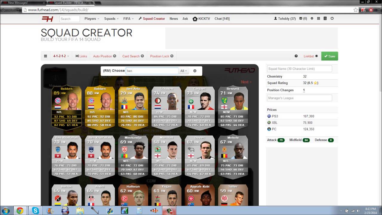 FIFA 14 I LIVE Squad Building on futhead