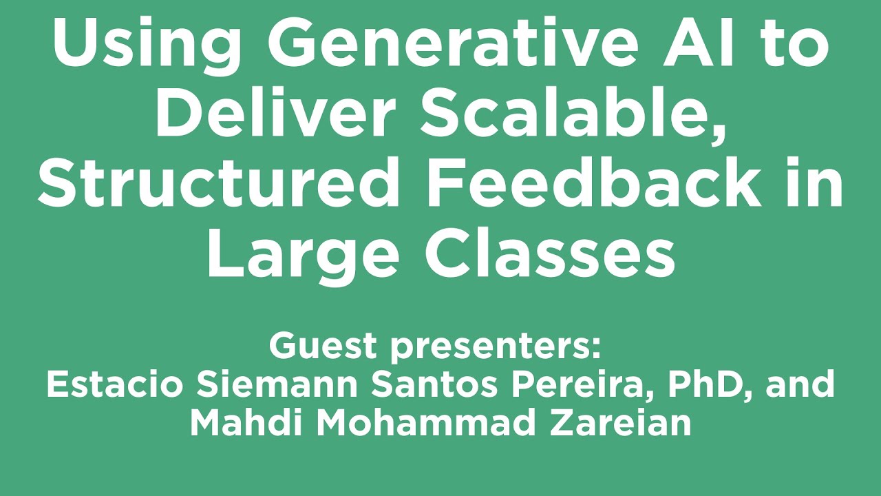 Using Generative AI to Deliver Scalable, Structured Feedback in Large Classes