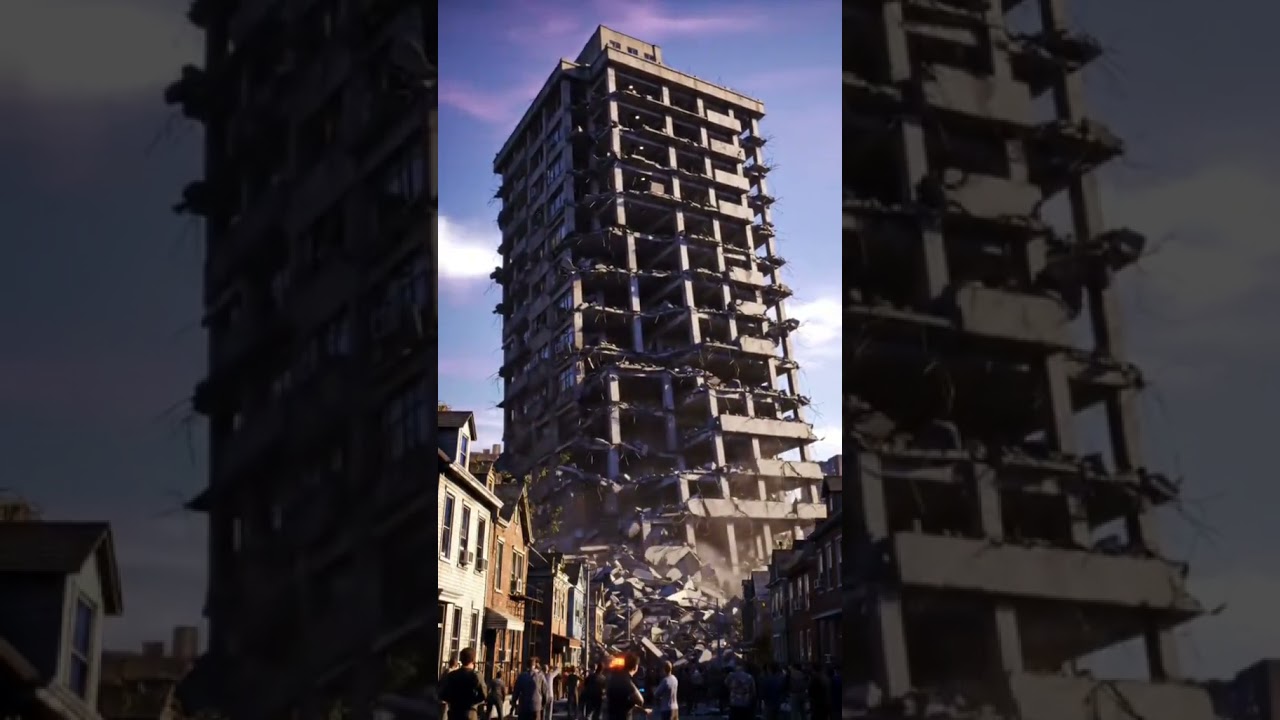 Urban Chaos in 4K &ndash; Building Collapse #UrbanDisaster #BuildingCollapse #artificialintelligence