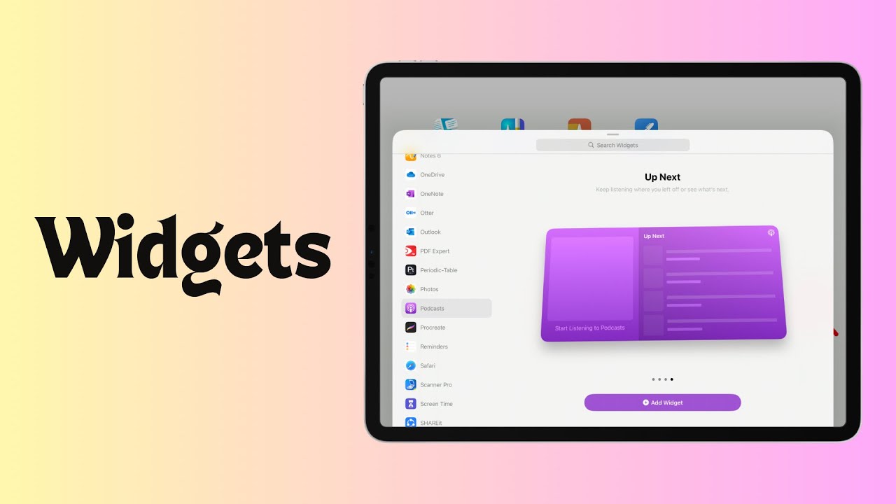Widgets on iPad for Beginners